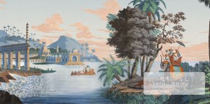 The Great Tiger Hunt -  antique wallpaper