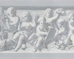 The Arts - Grisaille border - wallpaper