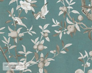 Tapestry Flower - Vintage Green wallpaper, Tapestry Flower Wallpaper  Panels