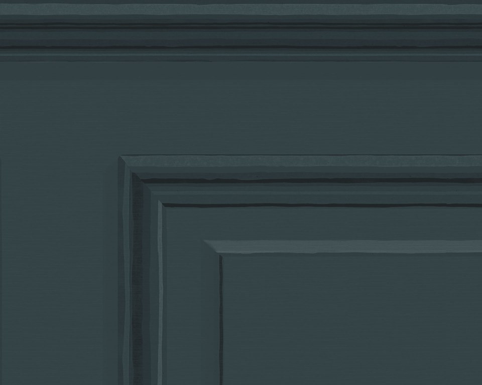 French Wainscoting - Wallpaper - Blue green