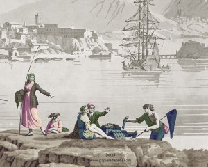 Views of Italy- variation 2- antique wallpaper