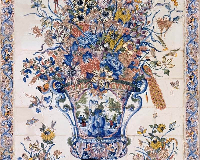 Earthenware vase - Decorative Panel 