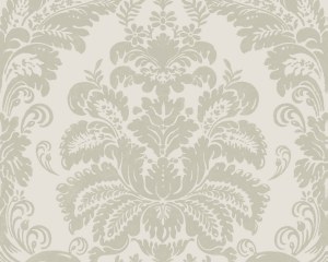 White Damask pattern - wallpaper