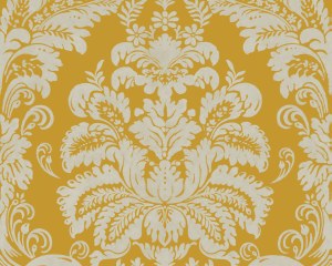 Yellow Damask pattern - wallpaper