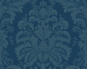 Turquoise Damask Pattern - Wallpaper