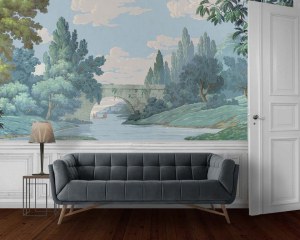 French Landscape -  antique wallpaper