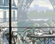 Window on Eiffel Tower #3 - Wallpaper mural