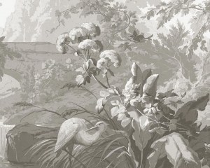 Grisaille landscape -  antique wallpaper