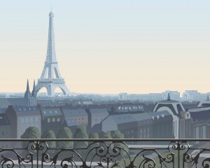 Roofs of Paris - Wallpaper mural
