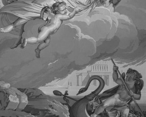 Psiche rapita da Zephyr  - carta da parati antico neoclassico