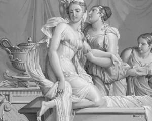 Il bagno di Psiche - carta da parati antico neoclassico