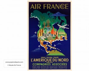Poster di Air France 1951 - carta da parati asiatico