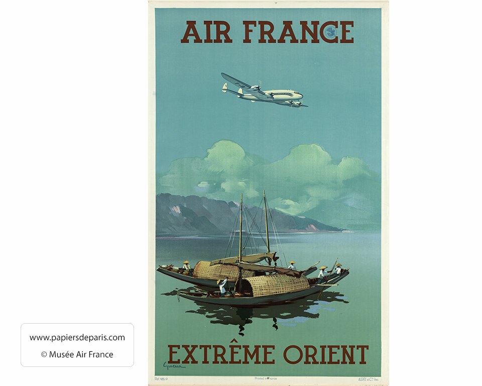 Poster di Air France 1950 - Oriente estremo