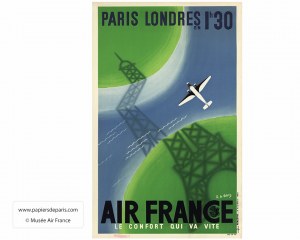 Poster di Air France 1936 - carta da parati asiatico