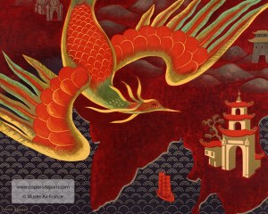 Poster di Air France 1948 - carta da parati asiatico