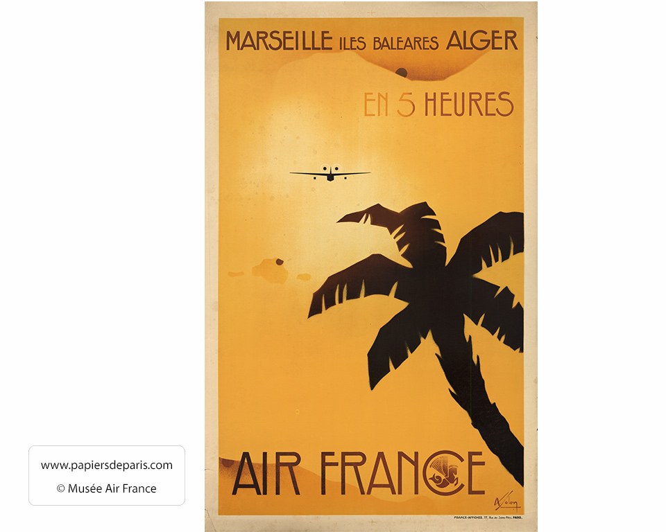 Poster di Air France 1934 - Marseille Alger