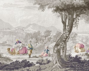 Scene orientali - carta da parati antico neoclassico