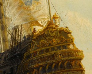 Combattimento navale - carta da parati xviii secolo