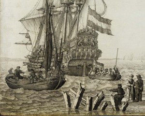 Nave grigiore - carta da parati xviii secolo