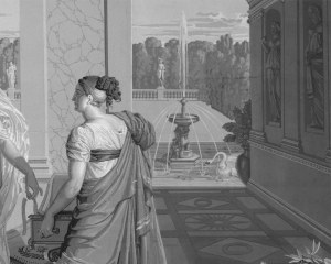 Psiche e le sue sorelle  - carta da parati antico neoclassico