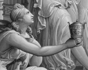 Venere e Psiche  - carta da parati antico neoclassico