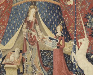 La signora e l'unicorno 1/5 - carta da parati antico neoclassico