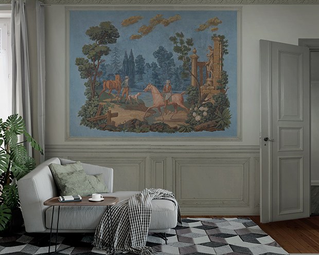 3 x 4 tapisserie française vintage, chasse médiévale, tapisserie