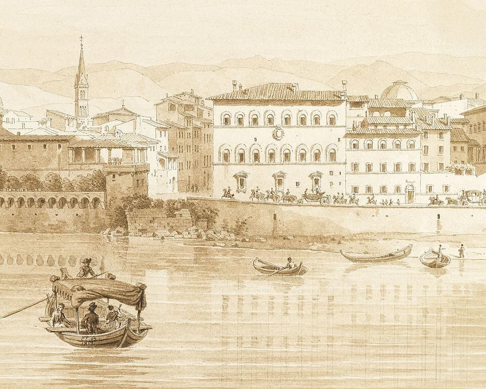 Gondoles à Florence - Papier peint