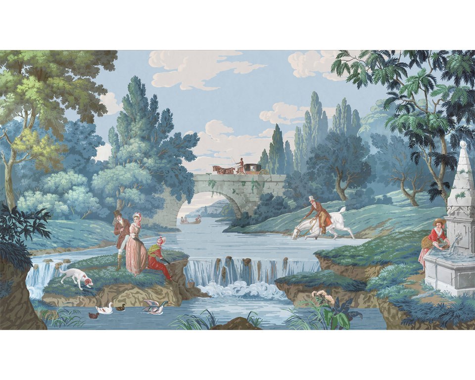 Tapisserie française vintage, scène de chasse médiévale