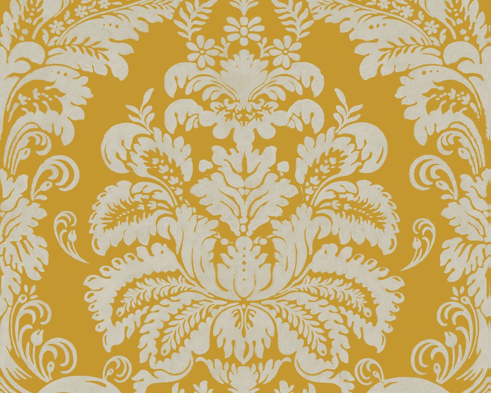 Motif Damas jaune - papier-peint