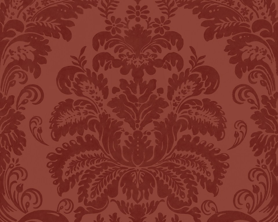 Motif Damas rouge - papier-peint
