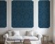 Motif Damas turquoise - papier-peint