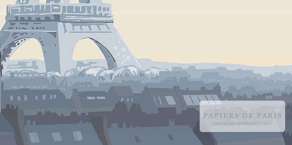 Papier peint panoramique toits de Paris